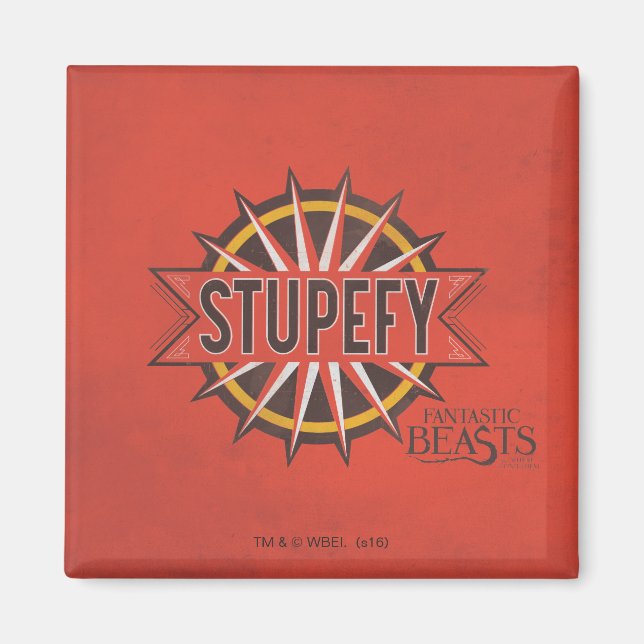 Aimant Rouge & Or Stupefy Spell Graphic (Devant)