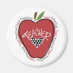 Aimant Rouge préscolaire Apple de professeur