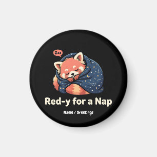 Aimant Rouge Prêt à Faire Un Petit Sommeil Panda Roux Kaw