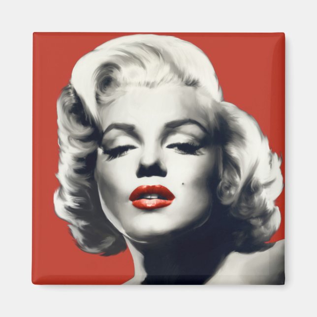 Aimant Rouge sur les lèvres rouges Marilyn (Devant)