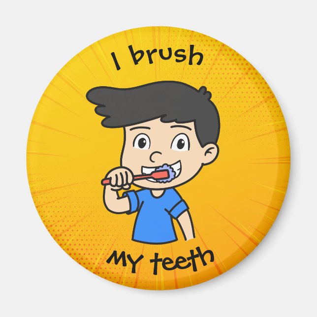 Aimant Routine quotidien pour enfants - Garçon (Devant)