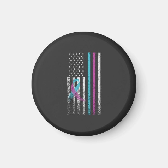 Aimant Ruban américain de sensibilisation à la prévention (Devant)