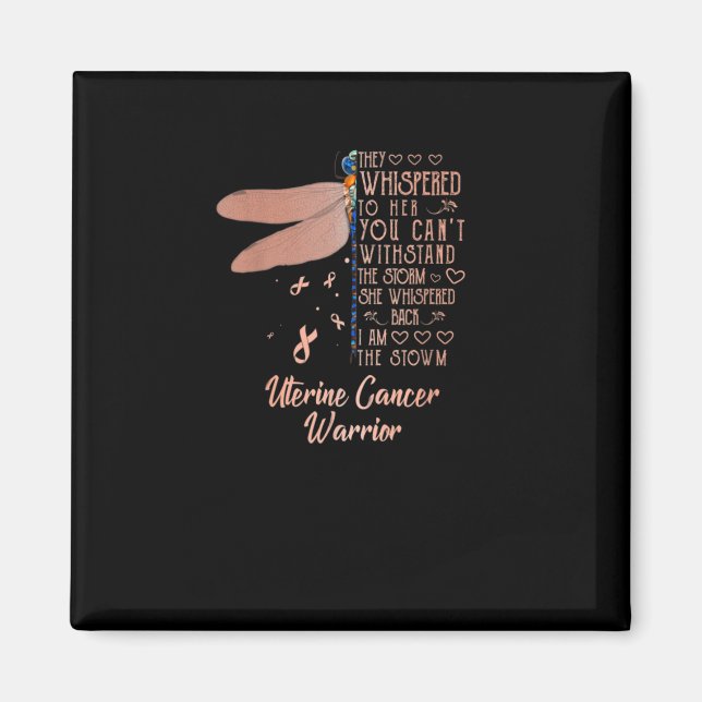 Aimant Ruban de la libellule de sensibilisation au cancer (Devant)