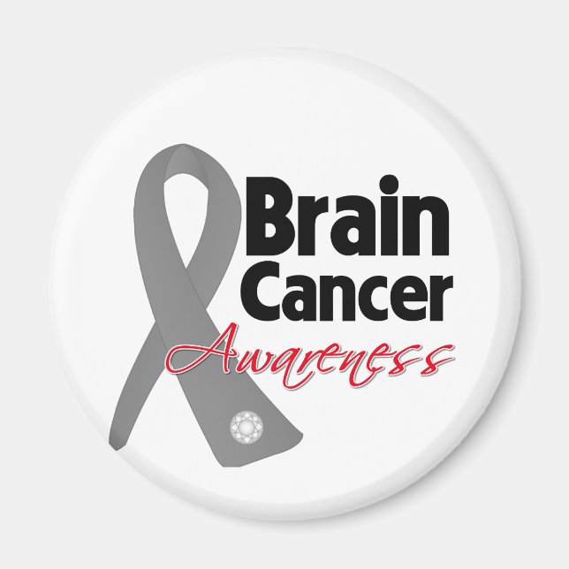Aimant Ruban de sensibilisation au cancer du cerveau (Devant)