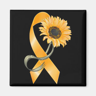 Aimant Ruban de tournesol orange de sensibilisation à la