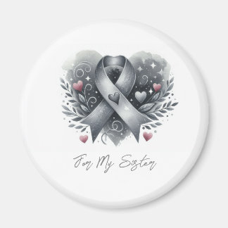 Aimant Ruban Gris-Cancer du Cerveau personnalisé pour ma 