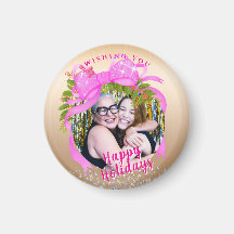 Ruban rose brillant Or de Noël