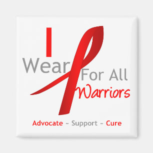 Aimant Ruban rouge je porte le rouge pour tous les