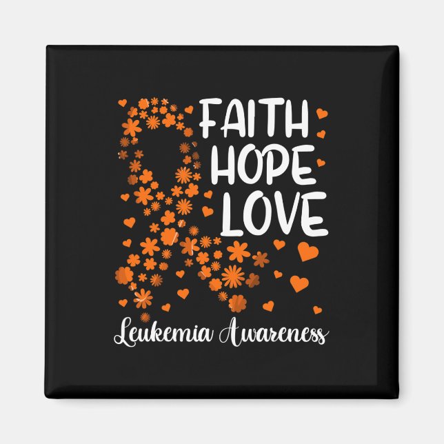 Aimant Ruban Sang Cancer Faith Hope Love Leukemia Awar (Devant)