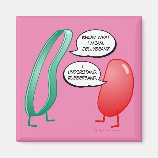 Aimant Rubber Band and Jelly Bean Funny Cute Kids Rhyme (Devant)