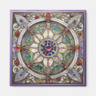 Aimant Ruby, Amethyst, Sapphire et Pearl Mandala