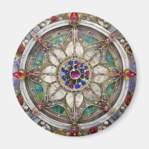Aimant Ruby, Amethyst, Sapphire et Pearl Mandala