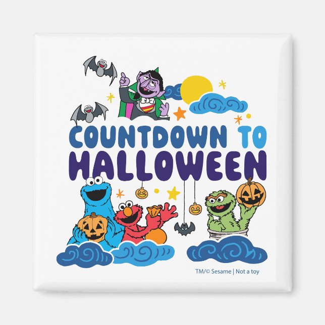 Aimant Rue Sésame | Compte à rebours pour Halloween (Devant)