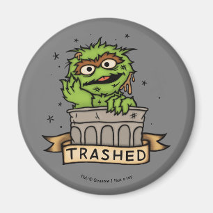 Aimant Rue Sésame   Oscar the Grouch Trashed