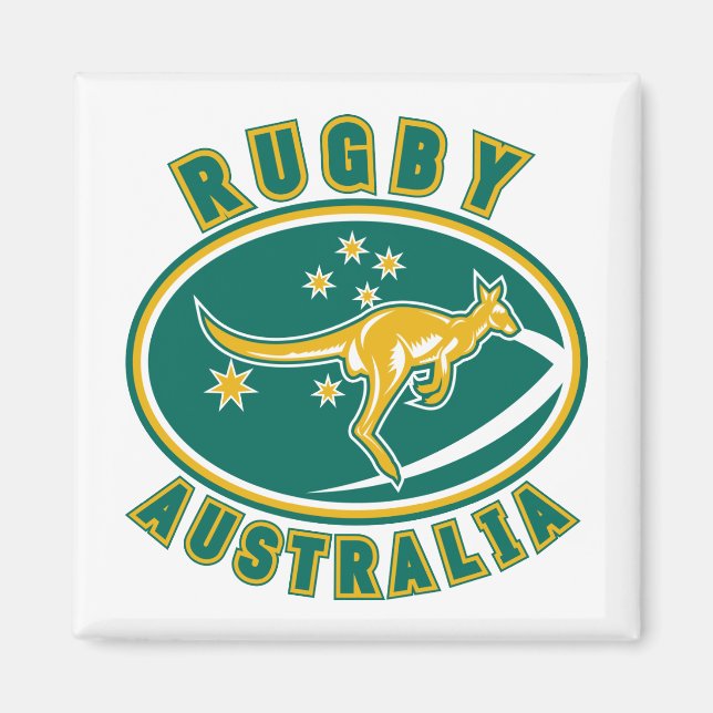 Aimant rugby australie kangourou wallaby aussie (Devant)