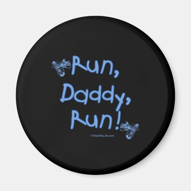 Aimant Run Daddy Run - Bleu (Devant)