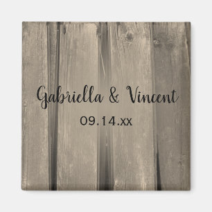 Aimant Rustic Country Grange mariage en bois Enregistrer 
