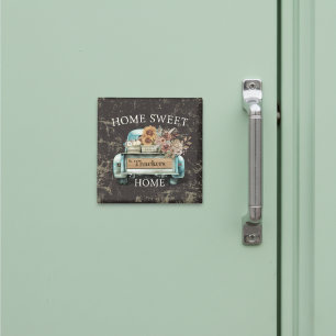 Aimant Rustic Home Sweet Home Camion Vintage Automne Fleu