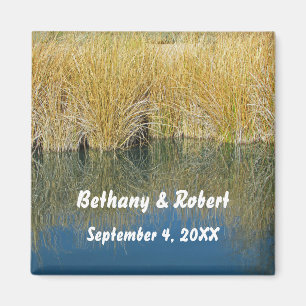 Aimant Rustic Lake Grass Reflet Mariage extérieur