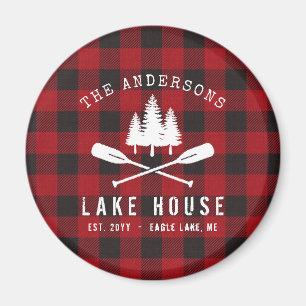 Aimant Rustique Country Lake House Tree Red Buffalo
