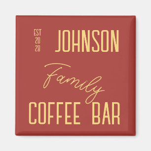 Aimant Rustique Nom de famille Café Cuisine