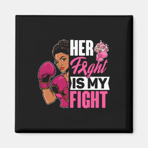Aimant Sa Lutte Est Ma Lutte Cancer Du Sein Boxe Noir A