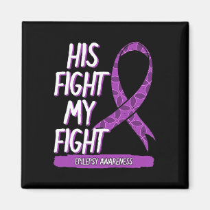 Aimant Sa lutte est ma lutte Epilepsie Crise Ruban Violet