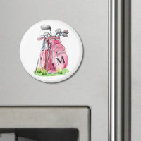 Sac de golf à monogramme rose