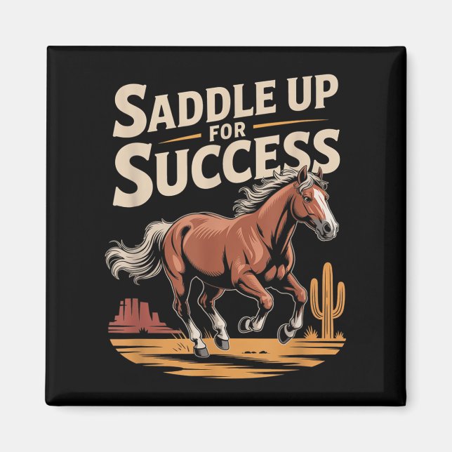 Aimant Saddle Up For Success Western Motivation  (Devant)
