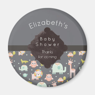 Aimant Safari Animaux Motif Nursery Art Baby shower
