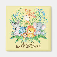 Safari Jungle Baby shower Favoriser l'aimant