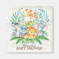 Safari Jungle Baby shower Favoriser l'aimant