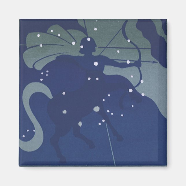 Aimant Sagittaire Constellation Astrologie Vintage Zodiaq (Devant)