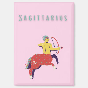 Aimant Sagittaire rose, zodiaque, signe du zodiaque