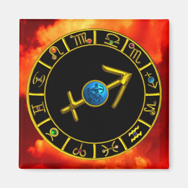 AIMANT SAGITTARIUS AVEC SIGNES ZODIAQUES (Devant)