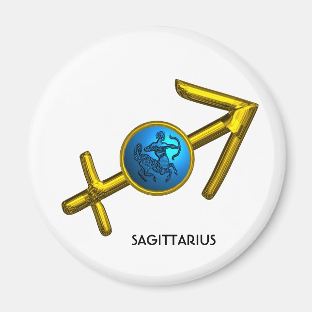 AIMANT SAGITTARIUS, SIGNE D'ANNIVERSAIRE DE ZODIAC BLEU O (Devant)