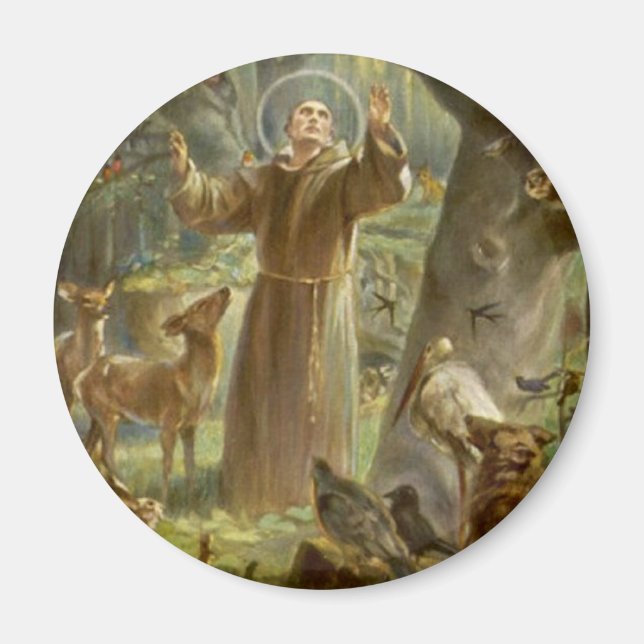 Aimant Saint François d'Assise Prêcher aux animaux (Devant)