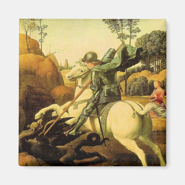 Aimant "Saint George et le dragon" de Raphaël (vers 1505) (Devant)