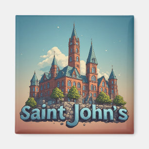 Aimant Saint John's Antigua Objet de Voyage Souvenir 🗺️
