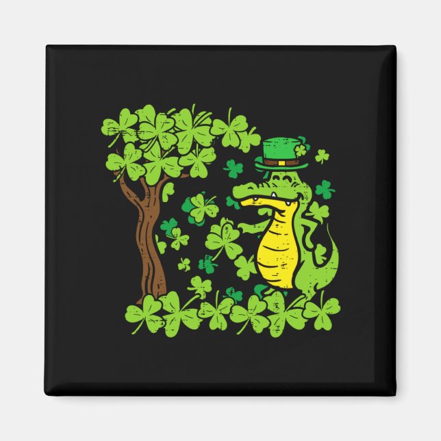 Aimant Saint-Patrick Alligator Trèfle Saint-Patty Hommes (Devant)