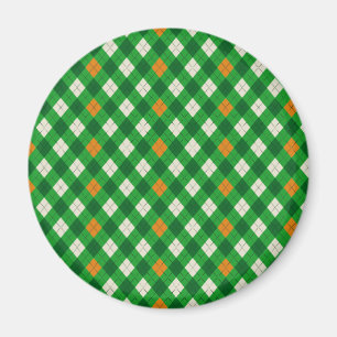 Aimant Saint-Patrick irlandais couleur argyle