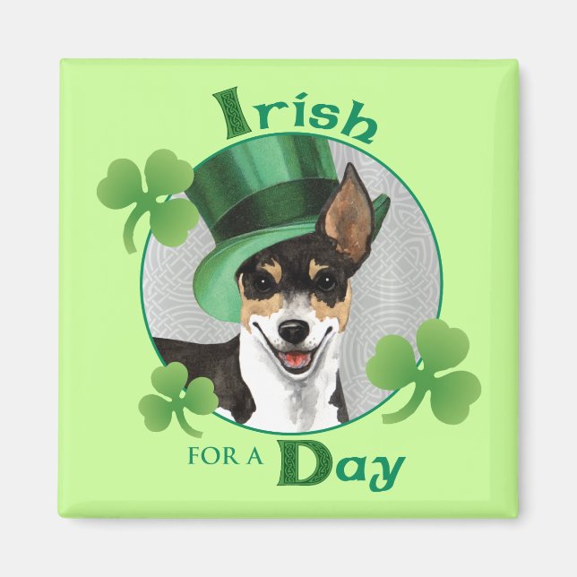 Aimant Saint Patrick's Day Rat Terrier (Devant)