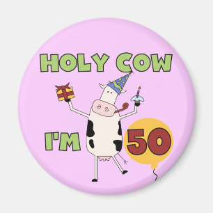 Aimant Saint Vache J'ai 50 t-shirts et cadeaux d'annivers