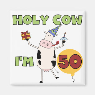 Aimant Saint Vache J'ai 50 t-shirts et cadeaux d'annivers