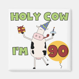 Aimant Saint Vache J'ai 90 t-shirts et cadeaux d'annivers