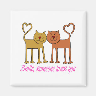 Aimant Saint Valentin Chats dans l'aimant