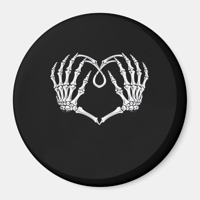 Aimant Saint Valentin Coeur gothique Avec Squelette Mains (Devant)