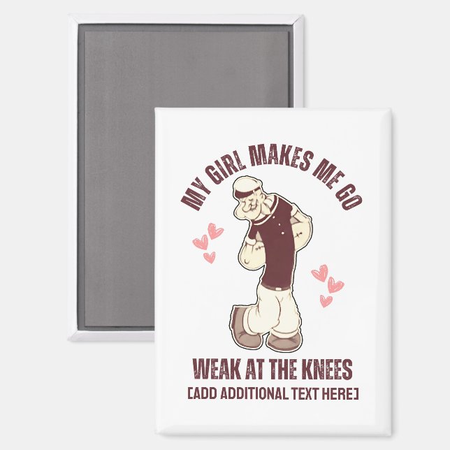 Aimant Saint-Valentin de la force de l'homme faible aux g (Recto/Verso)