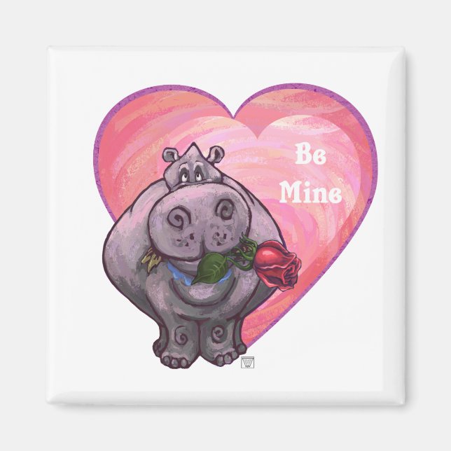 Aimant Saint-Valentin Hippopotame (Devant)