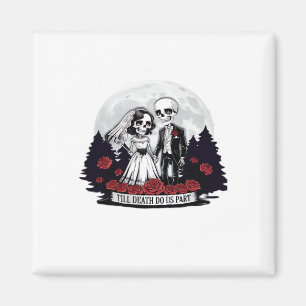 Aimant Saint-Valentin Horreur Couple de squelettes Jusqu'